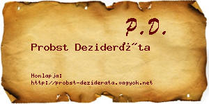 Probst Dezideráta névjegykártya